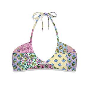 MC2 SAINT BARTH Patchwork Floral Halter Bikini Top Women MULTICOLOUR Beachwear